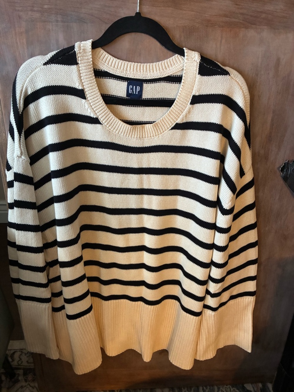 GAP  Cream & Black Striped Sweater